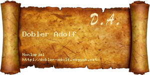Dobler Adolf névjegykártya